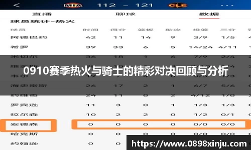 0910赛季热火与骑士的精彩对决回顾与分析
